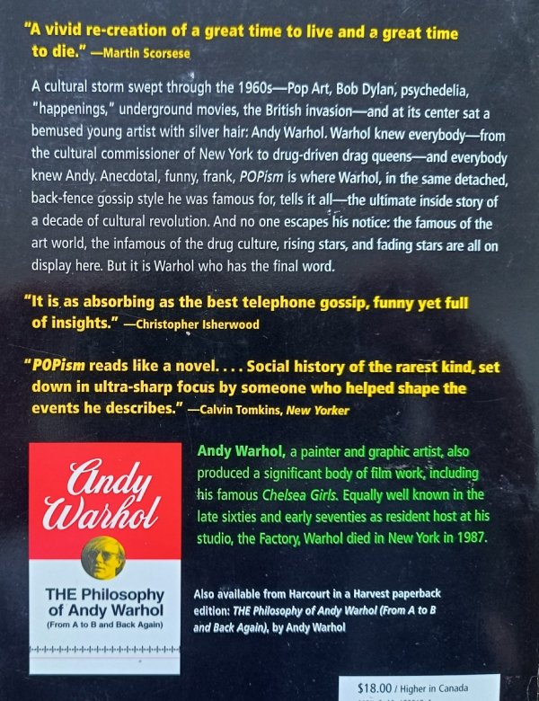 Andy Warhol &amp; Pat Hackett POPism: The Warhol Sixties