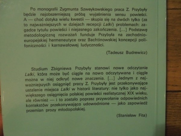 Zbigniew Przybyła • 'Lalka' Bolesława Prusa. Semantyka - kompozycja - konteksty