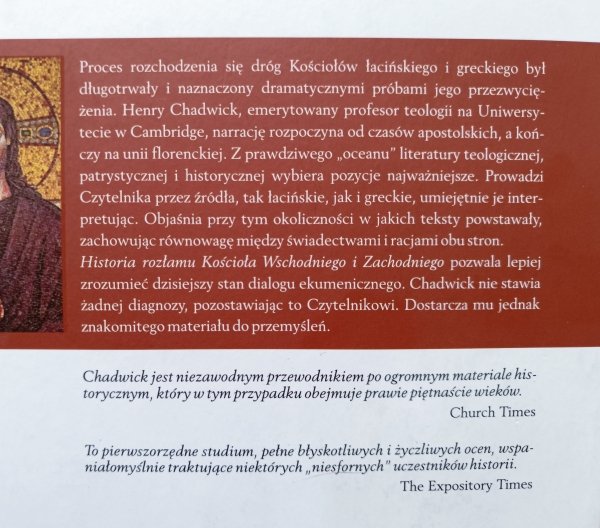 Henry Chadwick Historia rozłamu Kościoła Wschodniego i Zachodniego