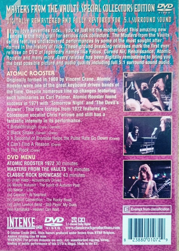 Atomic Rooster (Masters From the Vault) DVD