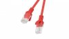 Kabel krosowy patchcord U/UTP kat.6 0,25m czerwony