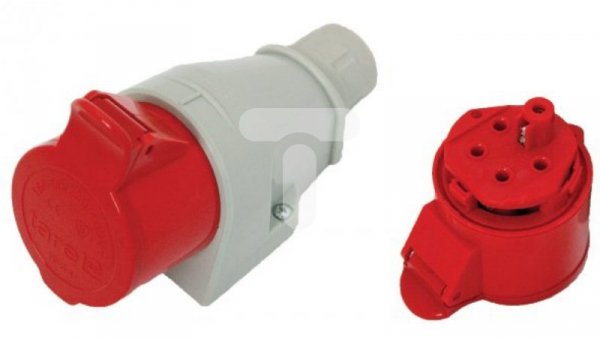 Gniazdo izolacyjne stałe 5P 16A 250/400V czerwone IP44 2622-126