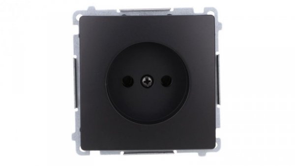 Simon Basic Gniazdo wtyczkowe bez uziemienia (moduł) 16A, 250V, zaciski śrubowe czarny BMG1.01/49