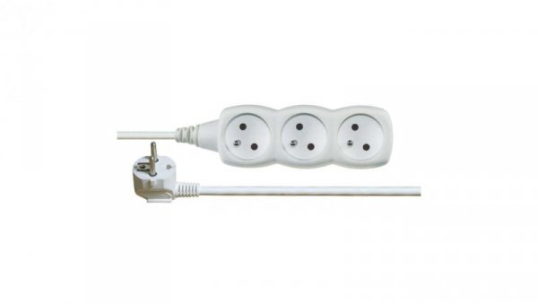 Przedłużacz 3-gniazda z/u 2m /H05VV-F 3G1/ biały P0312