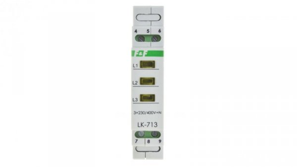 Lampka modułowa 3-fazowa żółta 3x230V+N AC LK-713Y