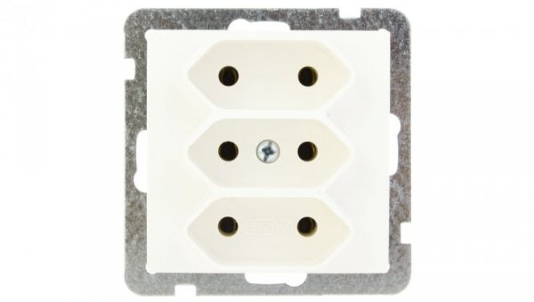 AS Gniazdo potrójne b/u 2.5A EURO ecru GP-3G/m/27