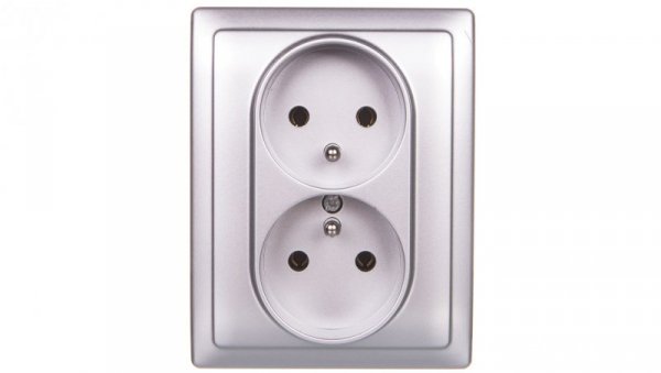 VENA Gniazdo podwójne z/u aluminium 514036