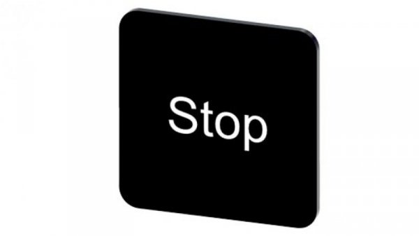 Etykieta samoprzylepna do kaset 22x22mm czarna inskrypcja /Stop/ SIRIUS ACT 3SU1900-0AF16-0DS0 /10szt./