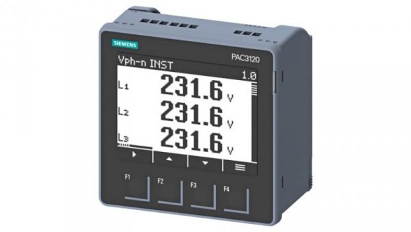 Miernik parametrów sieci PAC3220 x/1A x/5A licznik energii kl.0,5 MODBUS TCP/IP 2xRJ45 2DI 2DO 24-60VDC 7KM3220-1BA01-1EA
