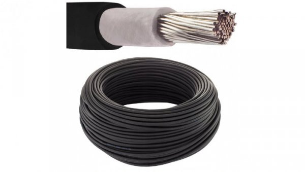 Kabel solarny fotowoltaiczny H1Z2Z2-K 1,0/1,5kV 6mm2 czarny NEKU /25m/
