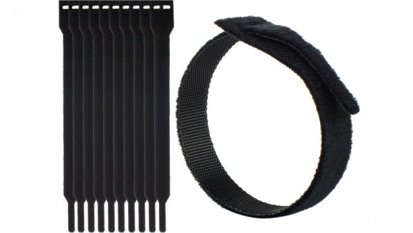 Opaski rzepowe 20x200 BTB Straps czarne /opakowanie 10szt./