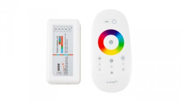 STEROWNIK LED RGBW RF 6A 72W Z BIAŁYM PILOTEM DOTYKOWYM EC79778
