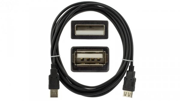 NEKU Kabel przedłużacz USB 2.0 A (wtyk / gniazdo) czarny 0,8m