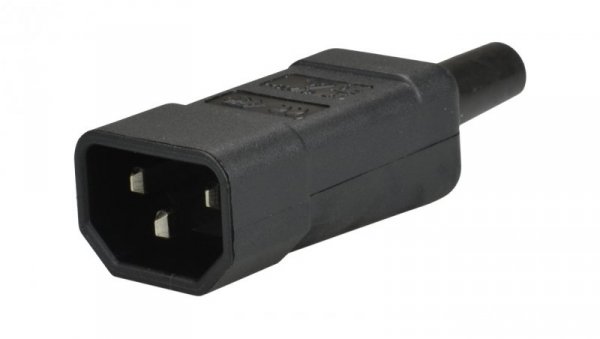 Gniazdo zasilające IEC320 C14 złącze komputerowe (męskie) 2P+Z 230V 10A na kabel do 8,0mm