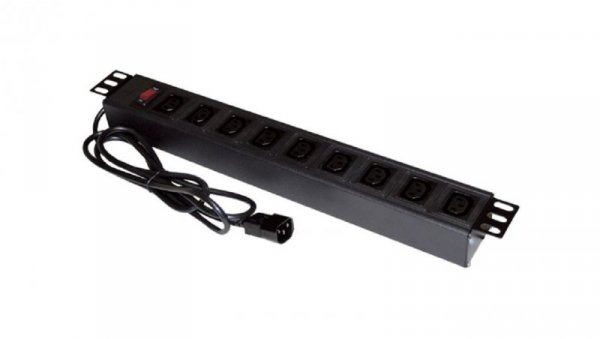 Listwa zasilająca rack 19 cali PDU gniazdo 9 x IEC320 C13 wtyk IEC320 C14