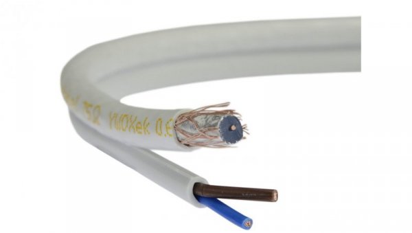 Przewód koncentryczny do kamer z zasilaniem 2x0,5 75ohm K-60 0,59/3,7/5,8 ekran 60 Elektrokabel /500m/