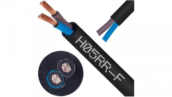 Przewód w gumie H05RR-F / OW 2x2,5 300/500V Elektrokabel /50m/