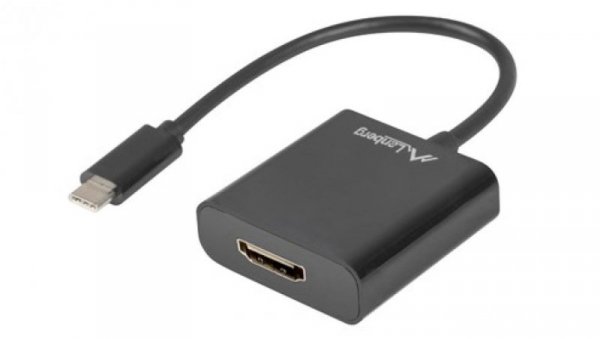 Adapter USB-C 3.1 - HDMI (DisplayPort ALT mode) na kablu 15cm czarny LANBERG