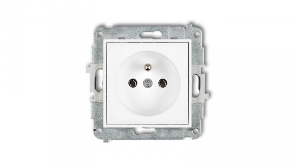 MINI Mechanizm gniazda pojedynczego z uziemieniem 2P+Z (bez przesłon torów prądowych) biały mat 25MGP-1z