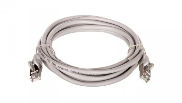 Kabel krosowy patchcord F/UTP kat.5e CCA szary 3m 50129