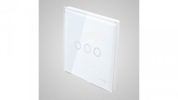 TouchMe Duży panel szklany, łącznik potrójny, biały TM703W