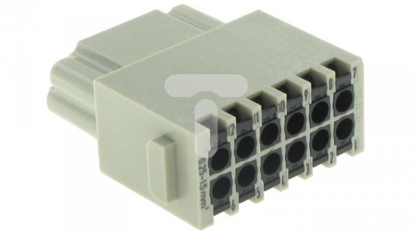 Moduł Han DD 12 pinów (Quick-Lock: 0,25-1,5 mm2) żeński 250V 10A Han Modular 09140122732