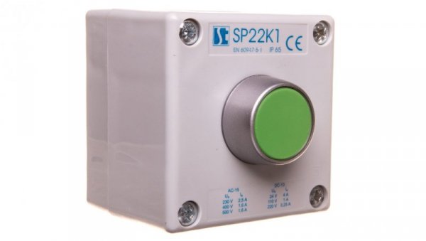 Kaseta sterownicza przycisk kryty zielony SP22K101-1