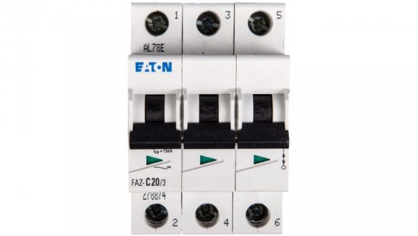 Wyłącznik nadprądowy 3P C 20A 15kA AC FAZ C20/3 278874