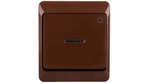 Hermes Przycisk dzwonek mechanizm z pełną obudową brązowy IP44 przycisk 1x ŁNT-1D+n 0347-06