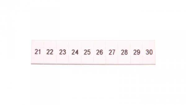 Oznacznik do złącz szynowych, opisówka ZB 5 numerowana od 21-30 kolor biały /10szt./