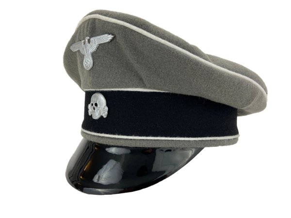  MC047  OFICERSKA CZAPKA SŁUŻBOWA WAFFEN-SS SZARA