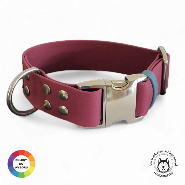 Obroża dla psa z klamrą zatrzaskową ALU-MAX® M (25 - 40 cm) oryginalny BIOTHANE® 38 mm