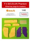 Omask 74882 F-4B/C/D/J/N Phantom wheel bay plugs (for Academy) 1/48