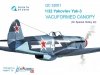 Quinta Studio QC32001 Yak-3 vacuformed clear canopy, open & close position (for Special Hobby kit) 1/32