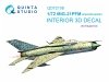Quinta Studio QD72108 MiG-21PFM Emerald panels 3D-Printed & coloured Interior on decal paper (Eduard) 1/72