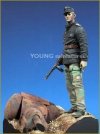 Young Miniatures YM9001-B SS Panzer Officer with T-34 Mantlet Base 90mm