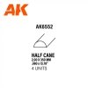 AK Interactive AK6552 HALF CANE 2.00 X 350MM – STYRENE HALF CANE – (4 UNITS)