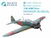 Quinta Studio QD48468 A6M2 Zero (Mitsubishi Prod.) 3D-Printed coloured Interior on decal paper (Academy) 1/48