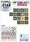 Star Decals 35-C1403 War in Ukraine # 14 Ukrainian Tanks and AFV insignias. Some of the many various insignias seen in 2022-23 1/35