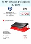 Omask 107207 Ta 154 exhausts (Hasegawa) 3D print 1/72