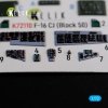 KELIK K72110 F-16 CJ (Block 50) interior 3D decals for Tamiya kit 1/72