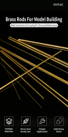 DSPIAE BB-1.5 Brass Rods For Model Building 1.5mm (8 PCS) / pręty miedziane