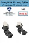Omask 104839 Gunsight Mk.II for early Spitfire clear 3D print (for Eduard) 1/48