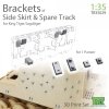 T-Rex Studio TR35029 Brackets of Side Skirt & Spare Track for King Tiger/Jagdtiger 1/35