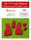 Omask 74865 CM 170 Fouga Magister wheel bay plugs (for Kinetic/Heller) 1/48