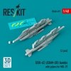 RESKIT RS48-0491 GBU-62 (JDAM-ER) bombs with pylons for MiG-29 Fulcrum (2 pcs) (3D Printed) 1/48