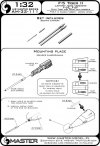 Master AM-32-111 F-5 Tiger II Freedom Fighter (wersja z płaskim nosem) - F-5A, E, F -zestaw detali- Rurka Pitota i lufy działek 20mm 1/32