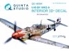 Quinta Studio QD48094 Bf 109G-6 3D-Printed & coloured Interior on decal paper (for Eduard kit) 1/48