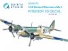 Quinta Studio QD48378 Bristol Blenheim Mk.I 3D-Printed & coloured Interior on decal paper (Airfix) 1/48