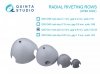 Quinta Studio QRV-041 Radial riveting rows (rivet size 0.2 mm, gap 0.8 mm, suits 1/35-32), White color 1/32 - 1/35